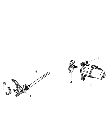 1992 Dodge Spirit Gear Motor Transfer Case Diagram for 68071235AB