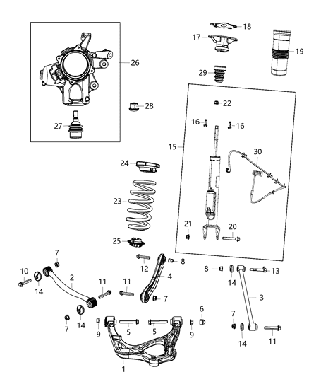 Shock Absorber Kit Suspension Rear Diagram for 68298926AB