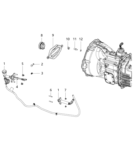 2000 Chrysler LHS Hydraulic Assembly Clutch Master Cylinder Diagram for 55366325AF