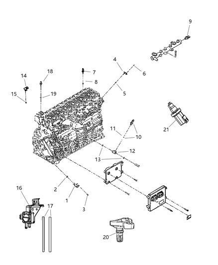Sensor Temperature Barometric Pressure Air Box Mounted Diagram for 53032649AA