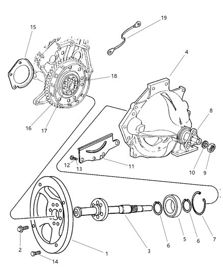 2013 Dodge Durango Snap Ring, Stub Shaft Ball Bearing, 67.82Mm O.D. Diagram for 6035361
