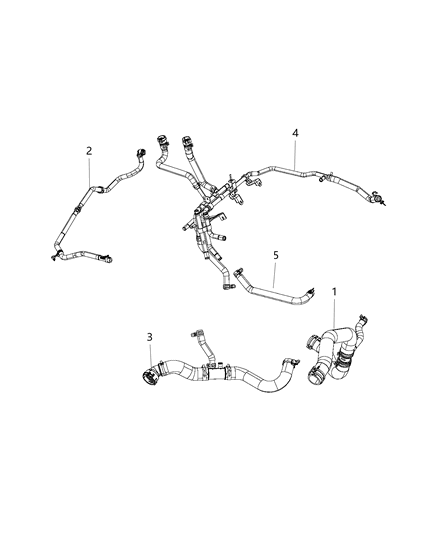 Hose Water Return To Heater Tube Diagram for 68280625AC
