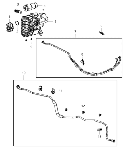 2000 Chrysler Sebring Tube Purge Canister To Fuel Bundle Diagram for 68083632AB