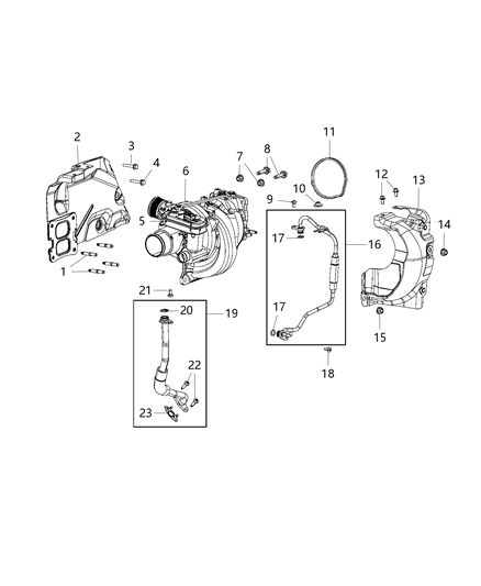 1994 Dodge Shadow Turbocharger Diagram for 5281614AF