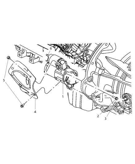 2002 Dodge Caravan Starter Engine Diagram for R4801852AB