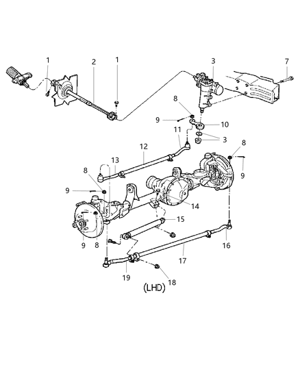 Seal Kit Steering Gear Pitman Shaft Diagram for 5014671AA
