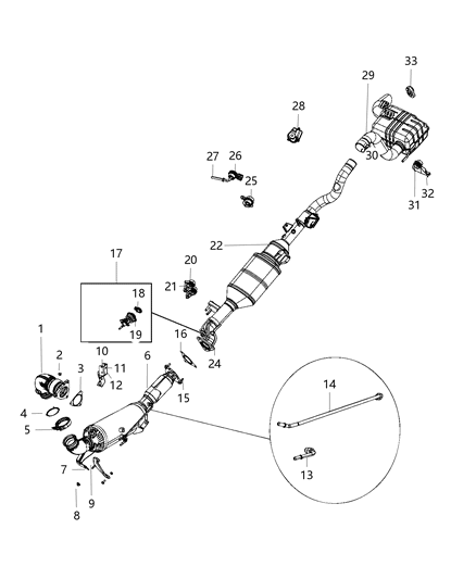 Clip Retaining Flat Bracket For SCR Sensor Diagram for 6511176AA