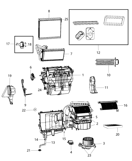 Motor Blower With Wheel Diagram for 68232372AB