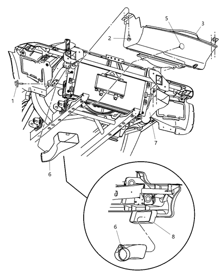Baffle Radiator Air Diagram for 5290668AB