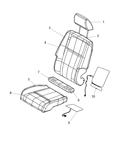 Cover Front Seat Cushion Diagram for 1UL27XR4AA
