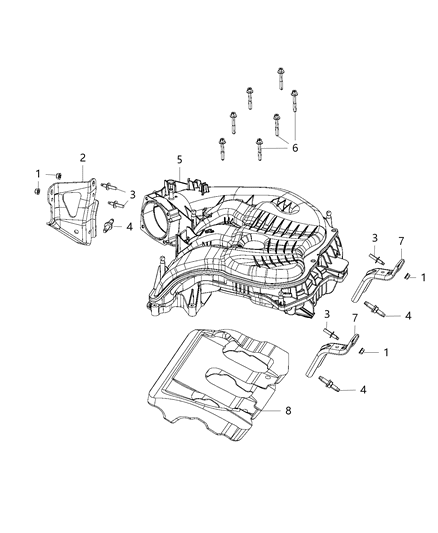 Plenum Intake Manifold Diagram for 68240667AB