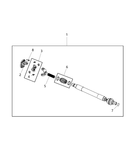 1988 Dodge Shadow Shaft Drive Front Diagram for 68305624AC