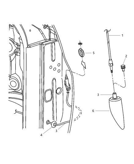 2001 Chrysler Concorde Mast Antenna Diagram for 4685574AF