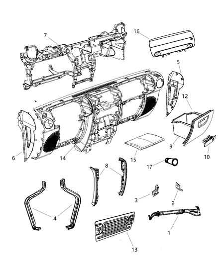 Door Passenger Air Bag Diagram for 5KF39XDVAF