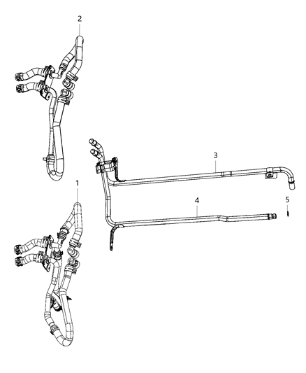 Hose And Tube Heater Supply And Return Diagram for 55038042AG