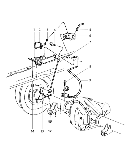 1998 Dodge Ram 2500 Hose Brake Diagram for V1129640AA