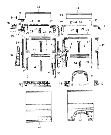 Reinforcement C - Pillar Diagram for 68248936AA