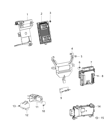Module Engine Controller Diagram for 68258531AB