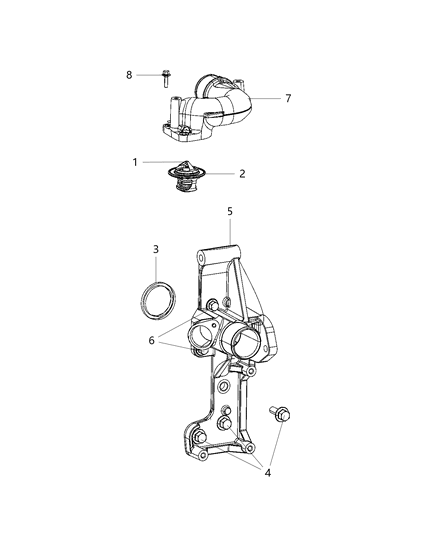 Thermostat Diagram for 68005464AB