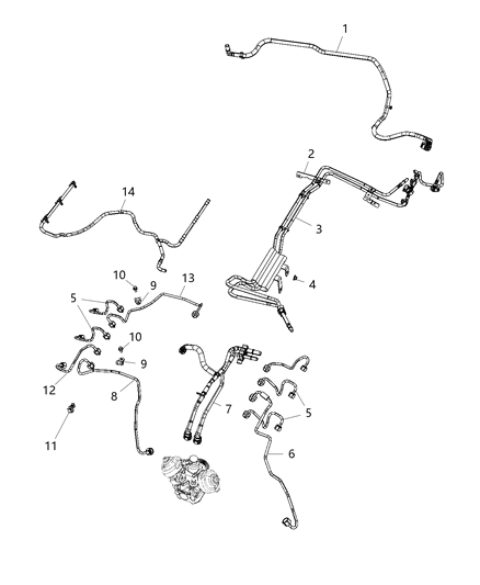 1984 Dodge Ramcharger Bundle Fuel Supply And Return Diagram for 68297763AF
