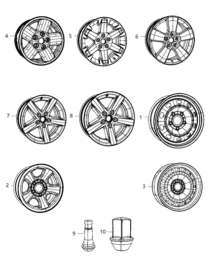 Lock Kit Wheel Diagram for 52014050AA