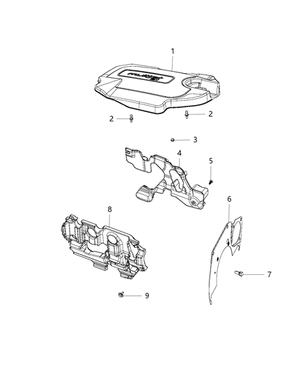 Silencer Engine Side Diagram for 68356426AA