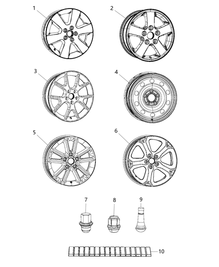 2008 Dodge Durango Stem Wheel Valve Diagram for 5154453AA