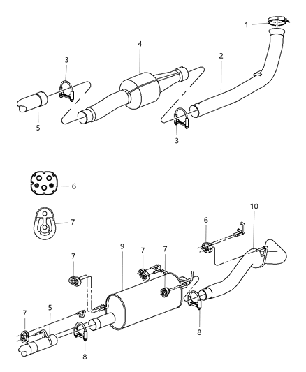 1986 Chrysler Fifth Avenue Muffler Exhaust Borla Dual Exhaust Daytona Package for 2005 Diagram for 52103512AB
