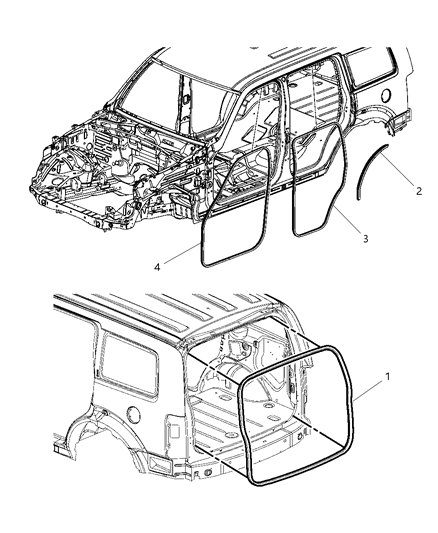 1989 Dodge Aries Seal Wheelhouse Diagram for 68052418AB