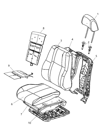 Frame Front Seat Back Diagram for 4610316AF