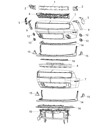 Cover Close - Out Behind Air Dam Diagram for 68259514AA
