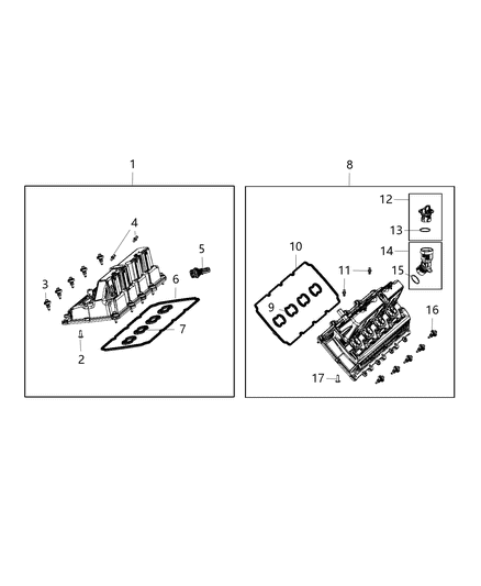 2015 Dodge Challenger Cover Cylinder Head Diagram for 68186145AC