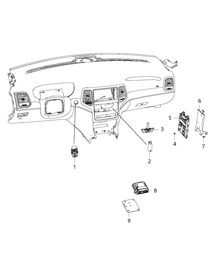 Switch Ignition Push Button Diagram for 68240163AC