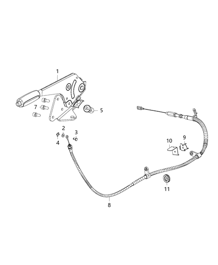Cable Parking Brake Front Diagram for 68241548AB