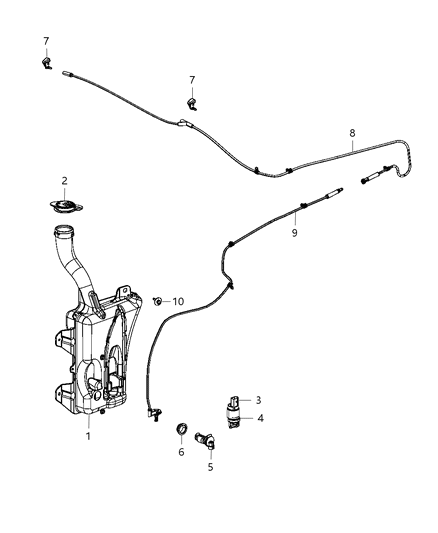 1999 Chrysler Sebring Nozzle Windshield Washer Diagram for 68081370AA