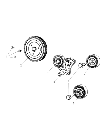 2004 Jeep Grand Cherokee Tensioner Belt Diagram for 4891595AD
