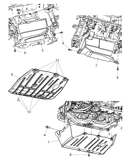 Belly Pan Front Diagram for 5116372AD