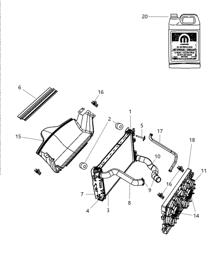 Hose Radiator Outlet Diagram for 5264986AB