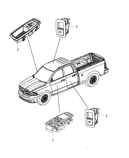 2005 Jeep Liberty Switch And Bezel Front Door Right Front Door Diagram for 68148892AA