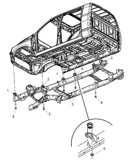 Cushion Body Hold Down Lower Diagram for 68239840AC