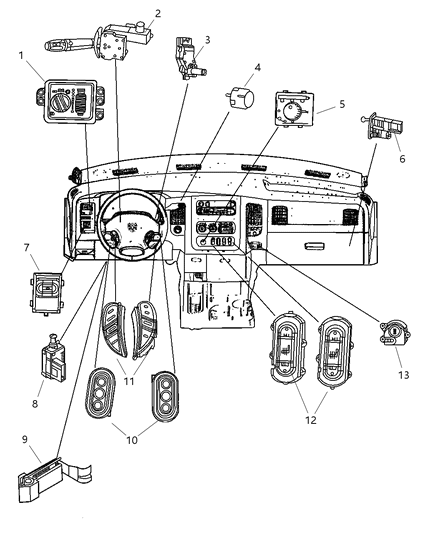 1996 Chrysler Concorde Switch Headlamp Diagram for 56045536AB