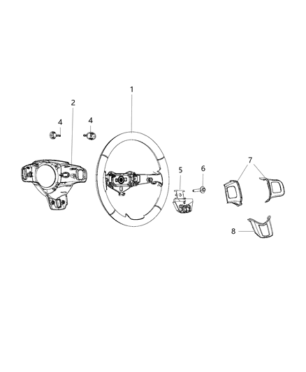 2008 Chrysler Town & Country Wheel Steering Diagram for 1UQ43DX9AA