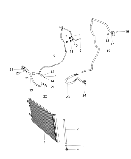 1990 Dodge Ramcharger Line A/C Liquid Diagram for 68157080AE