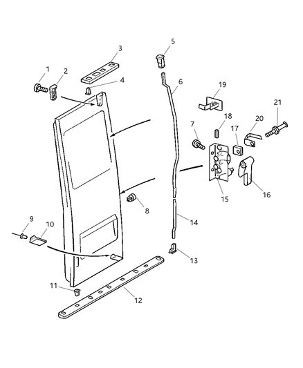 2023 Ram ProMaster 2500 Rod Inside Handle To Latch Diagram for 5133928AA