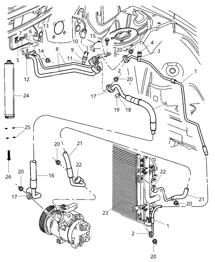 Line A/C Discharge Diagram for 55111368AB