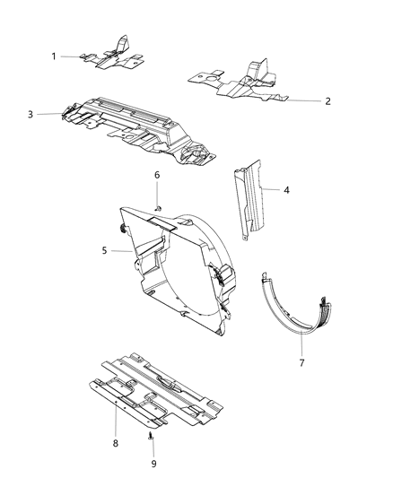2014 Ram 2500 Shroud Fan Diagram for 68194959AF