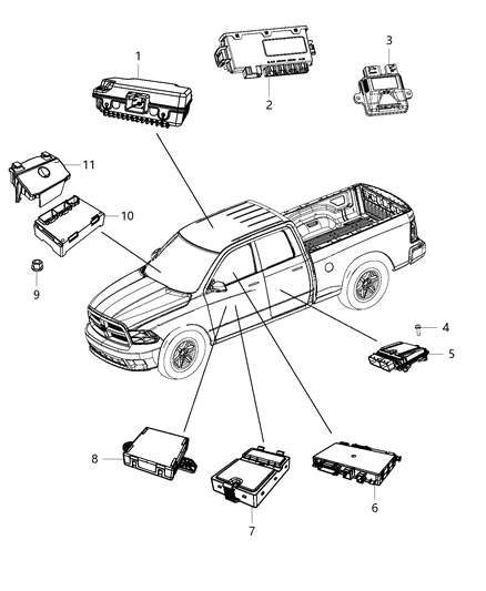 1987 Jeep Cherokee Module Door Diagram for 68155771AD