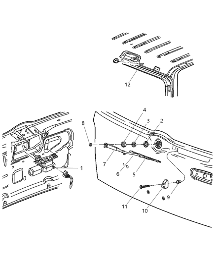 2021 Ram 1500 Classic Motor Windshield Wiper Diagram for 55155884AB
