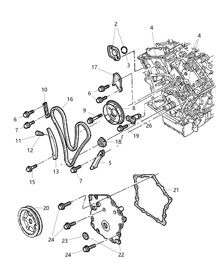 Gasket Chain Case Cover Diagram for 4792588AA