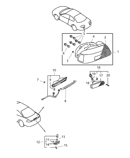 1994 Jeep Grand Cherokee Bulb, Back - Up Lamp (12V-18W) Diagram for MS820079